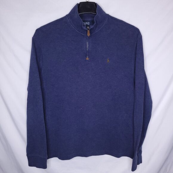 Ralph Lauren Other - Polo Ralph Lauren Sweater Mens Large Navy Pony 1/4 Zip Pullover Cotton